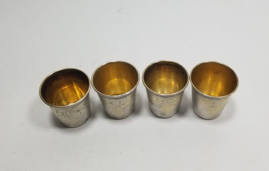 ALTIN VERMEYLİ GÜMÜŞ KAPLAMA ANTİKA LİKÖR TAKIMI