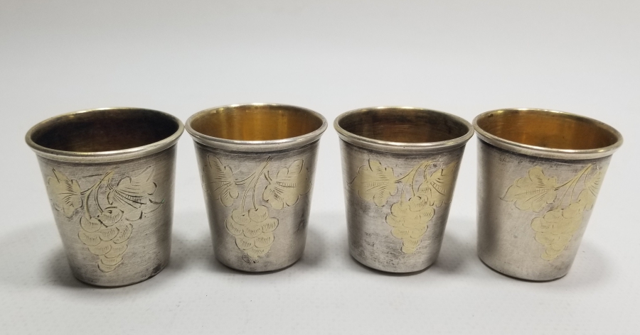 ALTIN VERMEYLİ GÜMÜŞ KAPLAMA ANTİKA LİKÖR TAKIMI