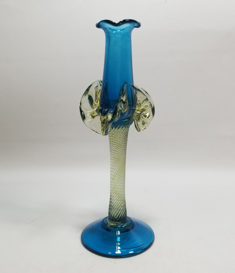 ÜFLEME CAMDAN MAMUL ANTİKA FIRFIRLI CAM MUMLUK