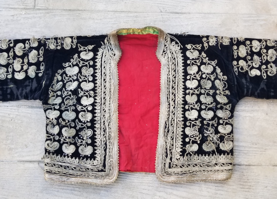 OSMANLI DÖNEMİ SIRMA İŞÇİLİKLİ ARMUTLU GELİN CEPKENİ