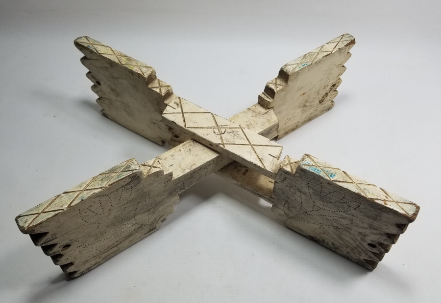 EL YAPIMI ANTİKA AHŞAP SOFRA ALTI - KASNAK