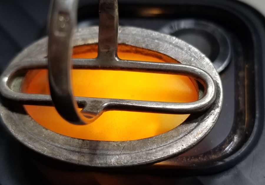 KAYA DAMLA KEHRİBARDAN ÖZEL YAPIM GÜMÜŞ YÜZÜK