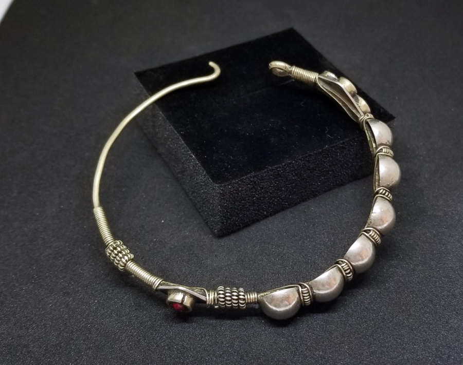 KABARTMA İŞÇİLİKLİ ANTİKA TÜRKMEN GELİN BİLEZİĞİ