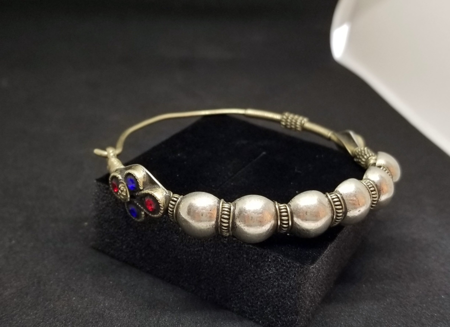 KABARTMA İŞÇİLİKLİ ANTİKA TÜRKMEN GELİN BİLEZİĞİ