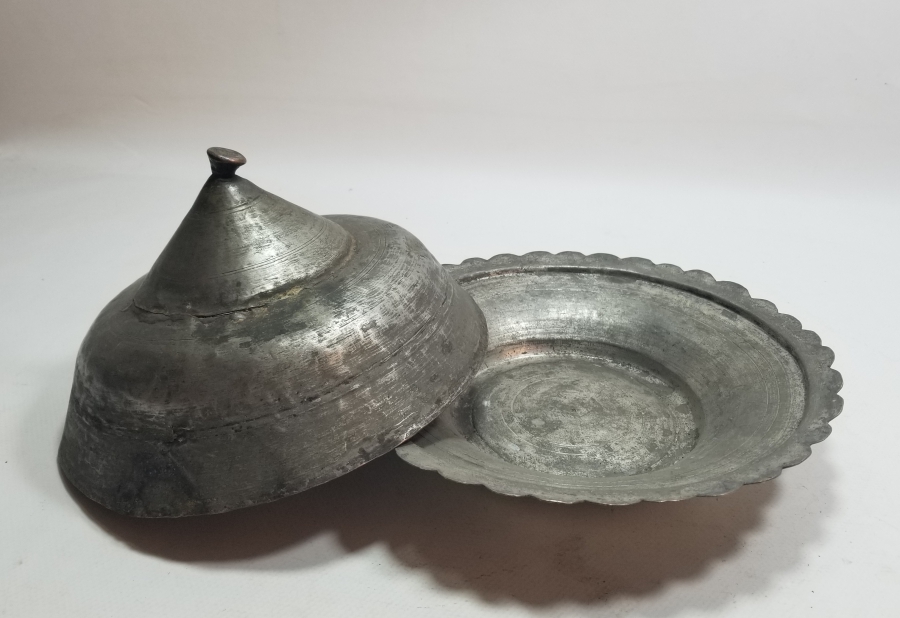 OSMANLI DÖNEMİ TEKKE İŞİ KAPAKLI BAKIR LENGER