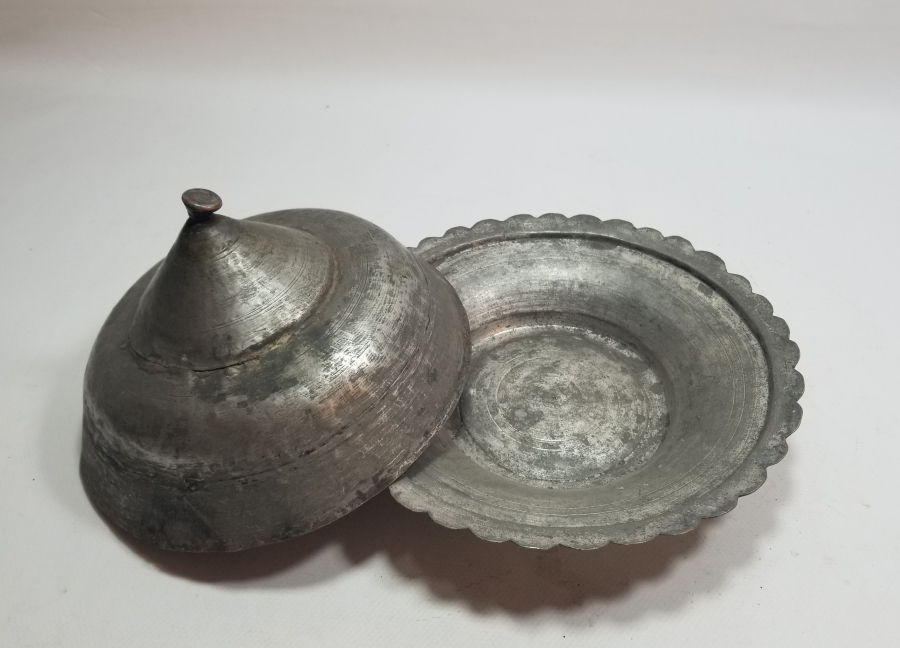 OSMANLI DÖNEMİ TEKKE İŞİ KAPAKLI BAKIR LENGER