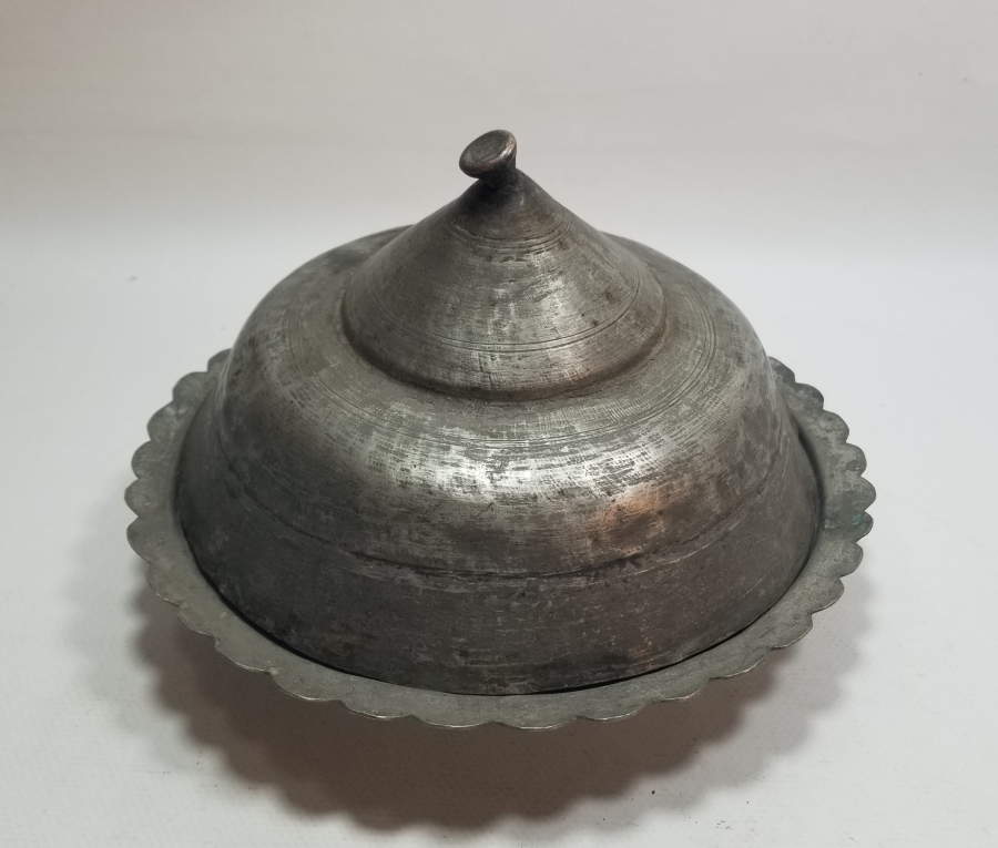 OSMANLI DÖNEMİ TEKKE İŞİ KAPAKLI BAKIR LENGER