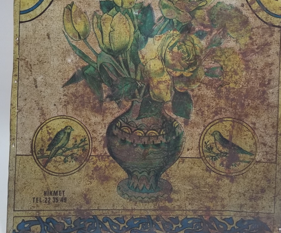 SAKSI ÇİÇEĞİ MODEL OSMANLI DÖNEMİ TENEKE SANDIK ÖNÜ PARÇASI