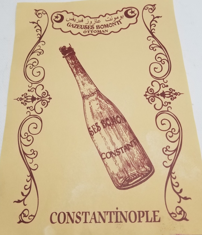 OSMANLI DÖNEMİ ÇOK NADİR BOMONTİ GAZOZ REKLAMI AFİŞİ