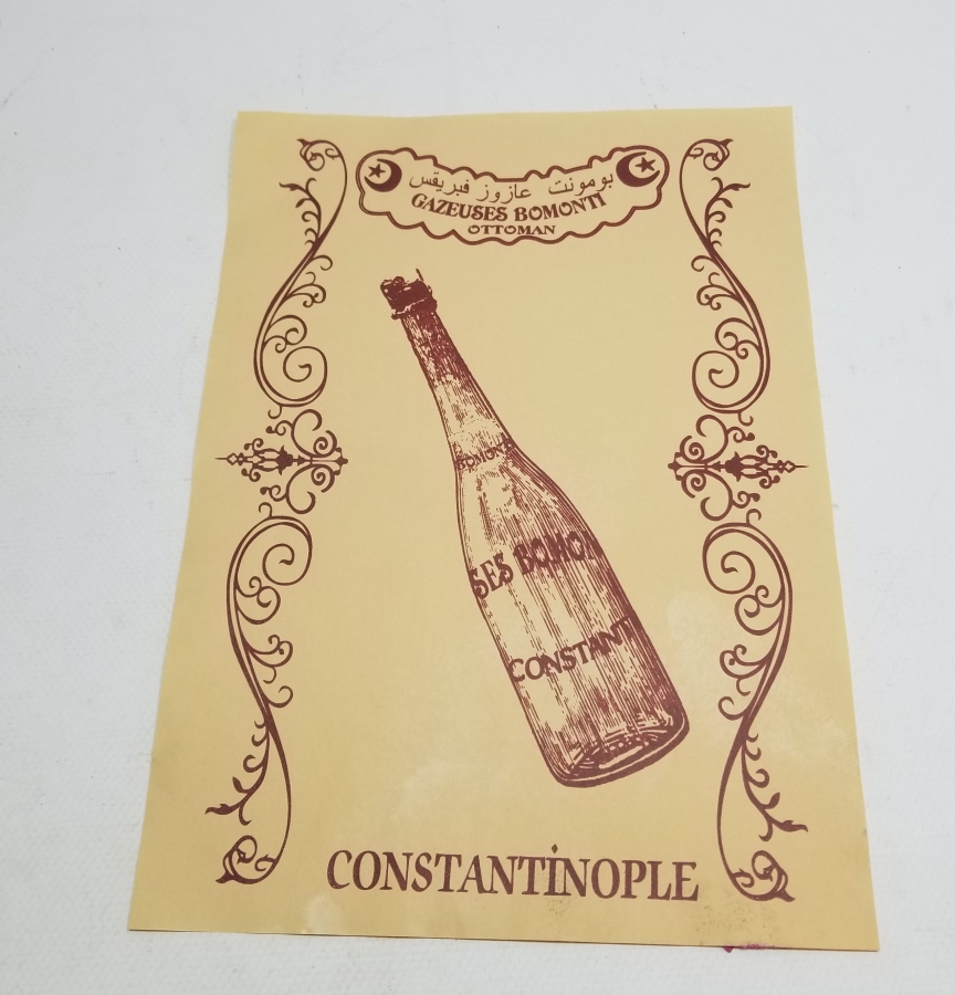 OSMANLI DÖNEMİ ÇOK NADİR BOMONTİ GAZOZ REKLAMI AFİŞİ