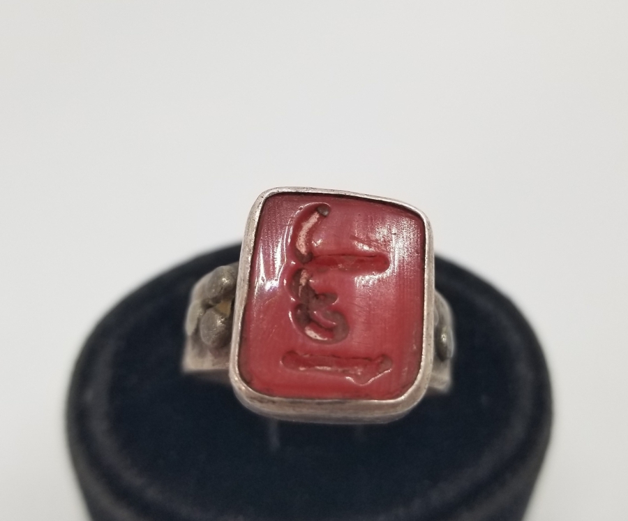 ÜZERİNDE OSMANLICA AMED - DİYARBAKIR YAZILI ÖZEL YAPIM GÜMÜŞ YÜZÜK