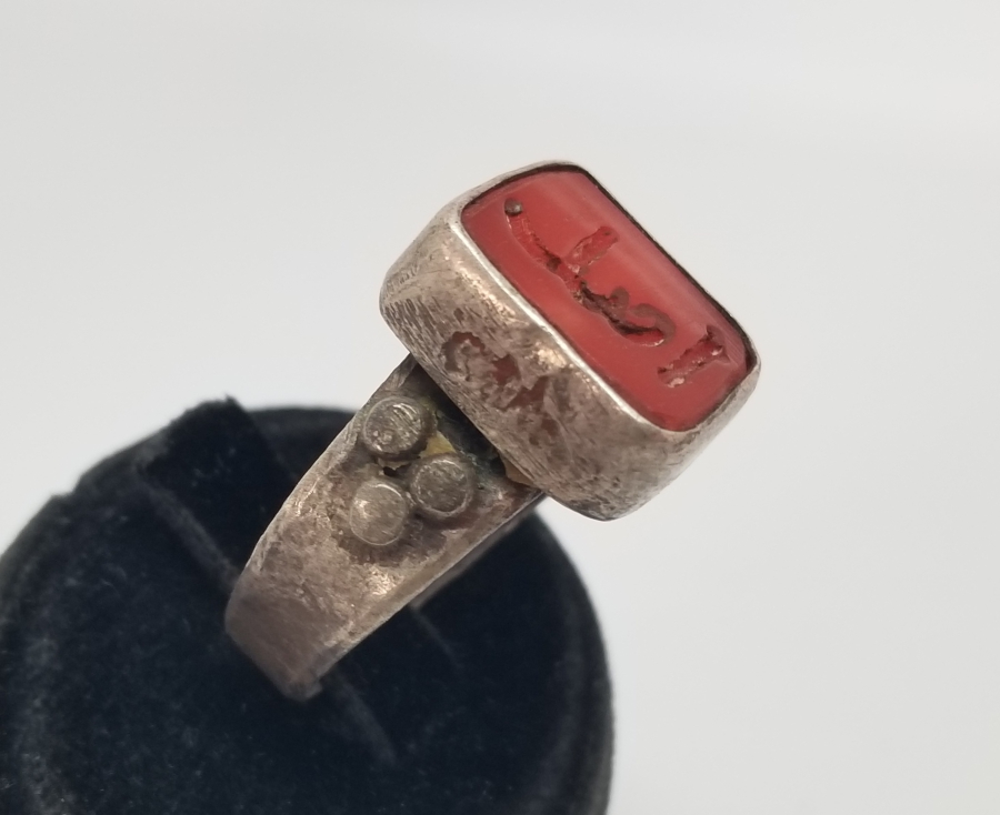 ÜZERİNDE OSMANLICA AMED - DİYARBAKIR YAZILI ÖZEL YAPIM GÜMÜŞ YÜZÜK