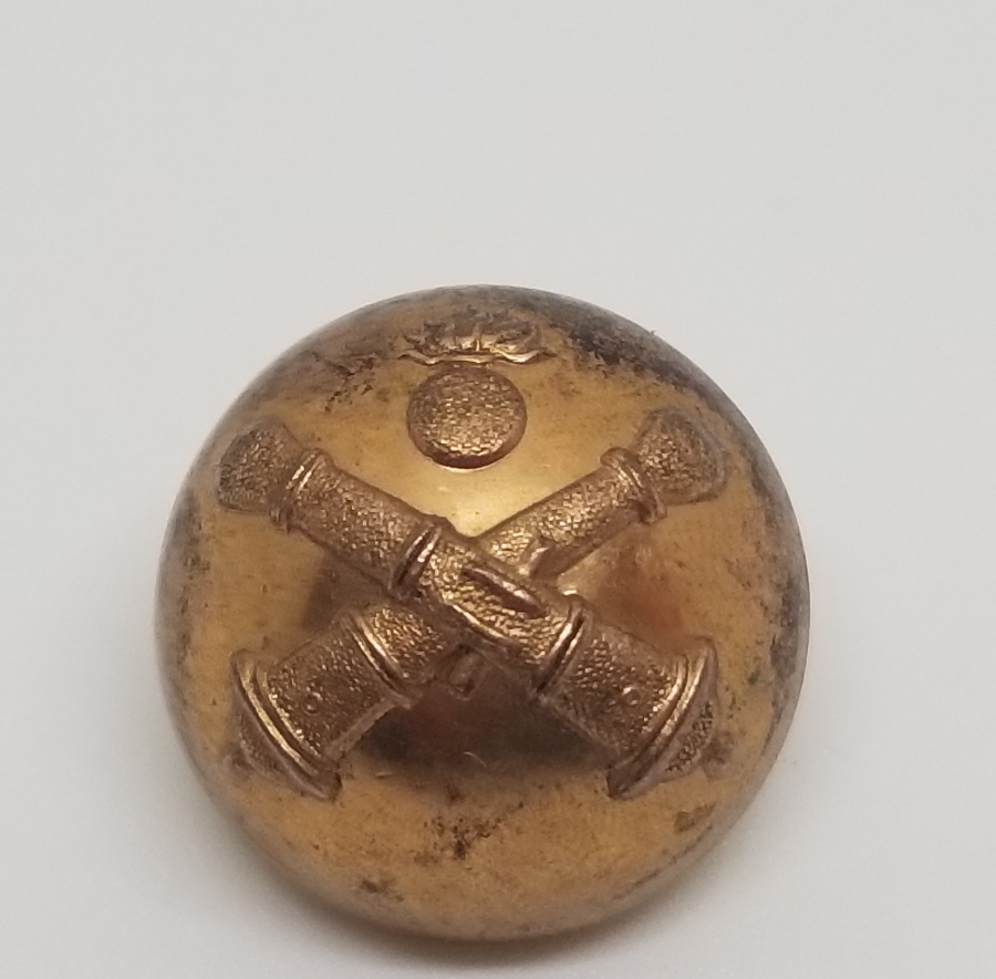 ARKASI OSMANLICA YAZILI ALTIN VERMEYLİ NADİR TOPÇU SUBAY DÜĞMESİ