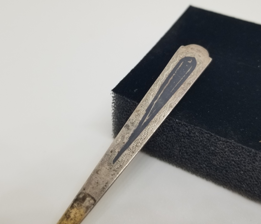 ORAK ÇEKİÇ DAMGALI ANTİKA MİNELİ RUS GÜMÜŞ PEYNİR ÇATALI