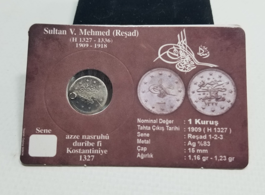 SULTAN MEHMET REŞAT HAN DÖNEMİ GÜMÜŞ 1 KURUŞ MECİDİYE