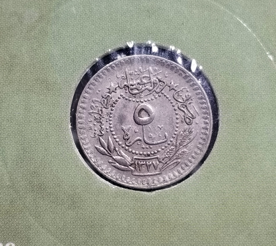 MEHMET REŞAT HAN DÖNEMİ KOLEKSİYONLUK NİKEL 5 PARA