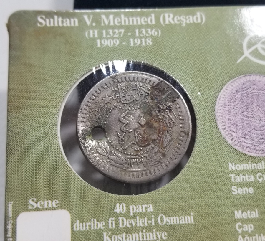 MEHMET REŞAT HAN DÖNEMİ KOLEKSİYONLUK NİKEL 40 PARA