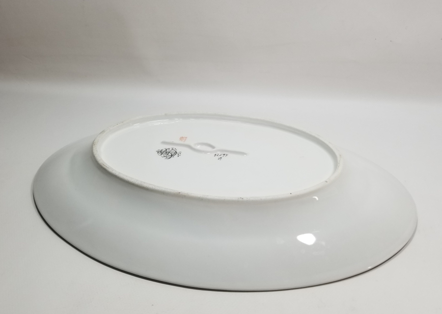 ARKASI OSMANLICA YAZILI VE ALTIN VARAKLI BÜYÜK BOY KAYIK TABAK - SALATA TABAĞI