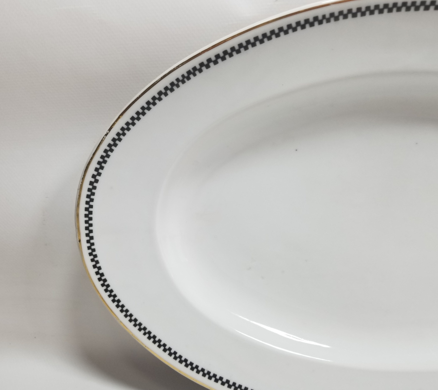 ARKASI OSMANLICA YAZILI VE ALTIN VARAKLI BÜYÜK BOY KAYIK TABAK - SALATA TABAĞI