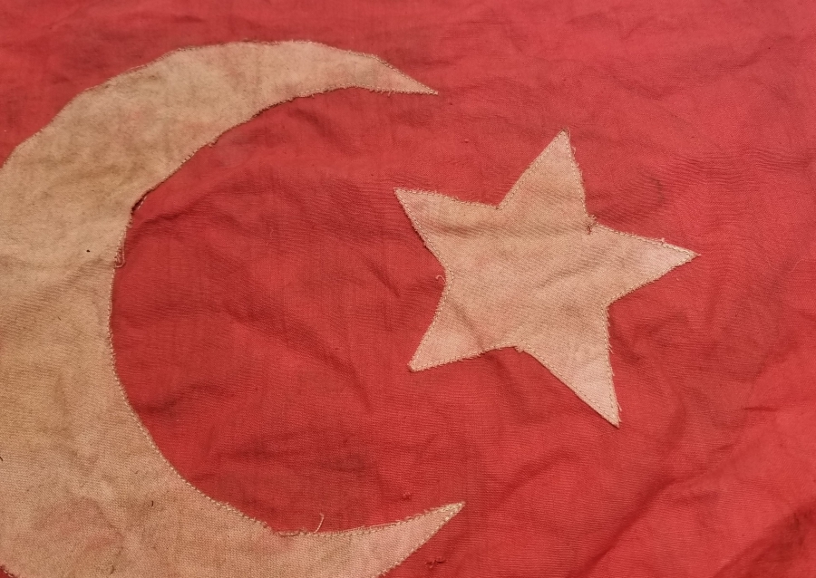 1. DÜNYA SAVAŞI DÖNEMİ PRİMİTİF FORMLU OSMANLI BAYRAK