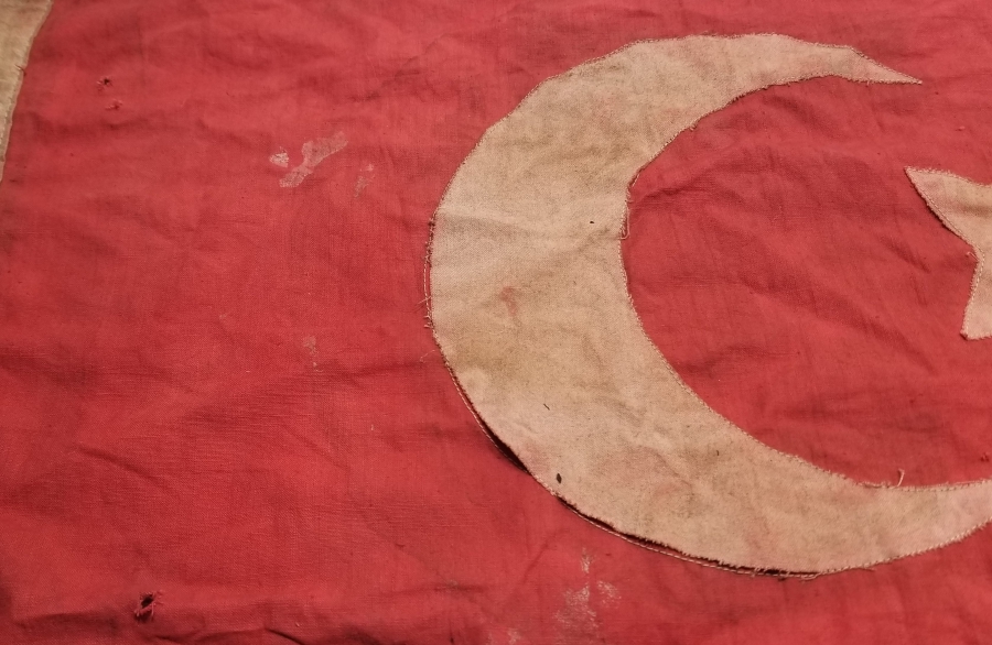 1. DÜNYA SAVAŞI DÖNEMİ PRİMİTİF FORMLU OSMANLI BAYRAK