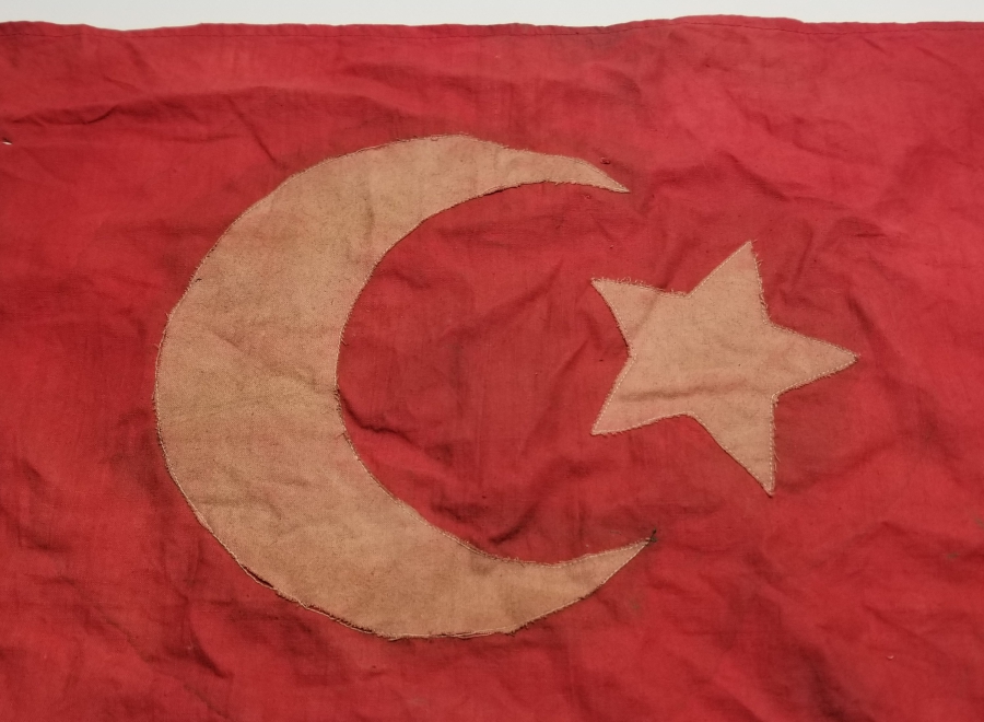 1. DÜNYA SAVAŞI DÖNEMİ PRİMİTİF FORMLU OSMANLI BAYRAK