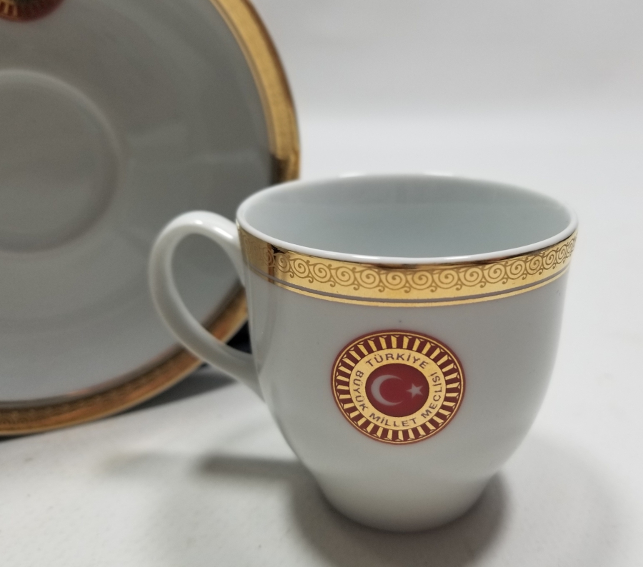 TBMM HATIRASI ALTIN VARAKLI ÇİFT FİNCAN TAKIMI