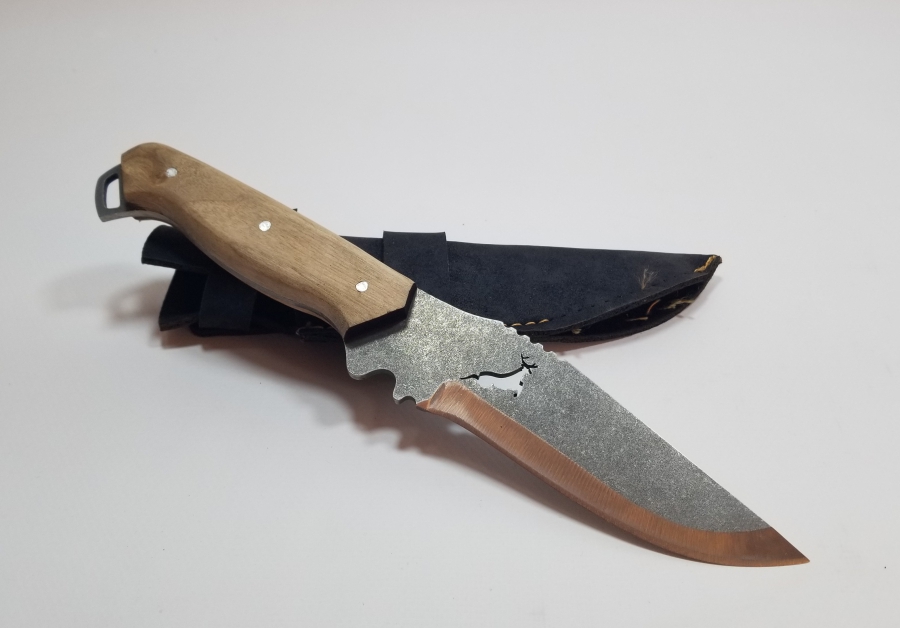 ÜZERİ GEYİK FİGÜRLÜ ÖZEL YAPIM BÜYÜK BOY KAMPÇI BIÇAĞI