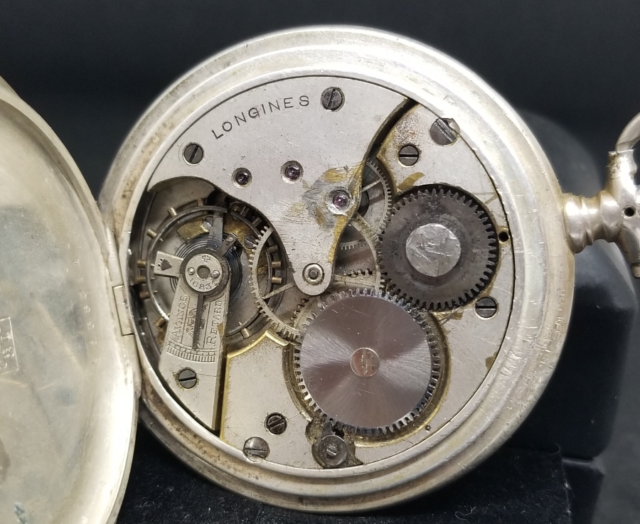 KADRANI ALTIN BEZELİ ÖZEL YAPIM AVCI KASA LONGINES CEP SAATİ