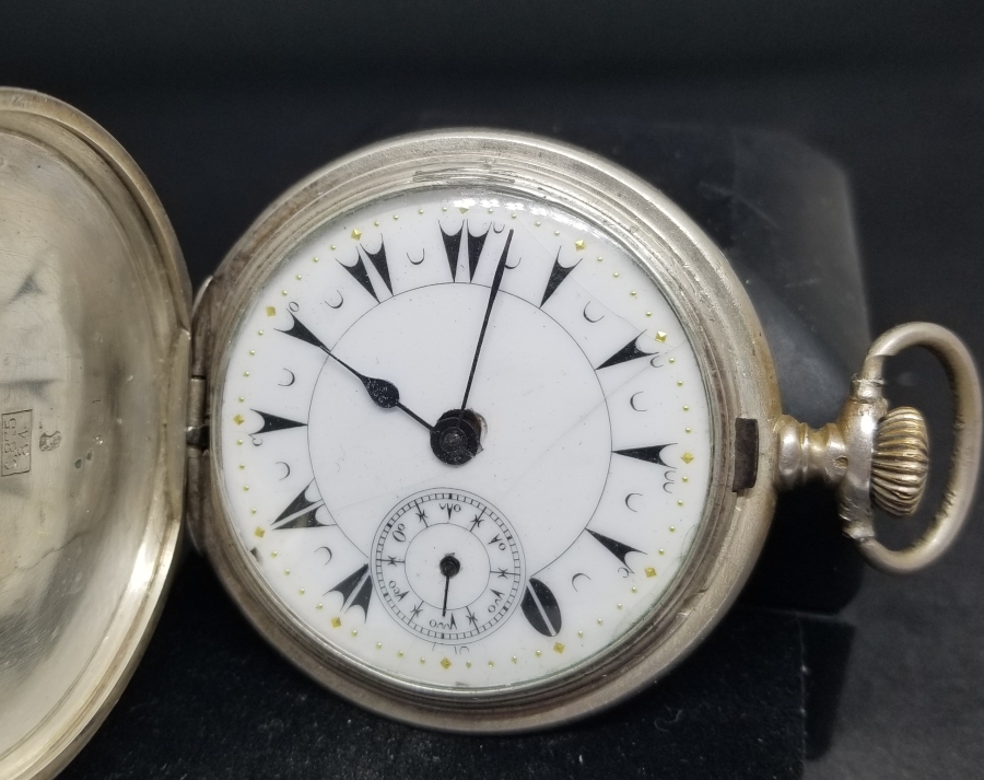 KADRANI ALTIN BEZELİ ÖZEL YAPIM AVCI KASA LONGINES CEP SAATİ