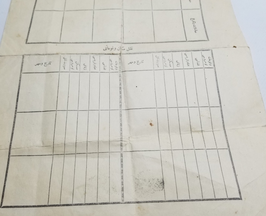 OSMANLI DÖNEMİ NÜFUS TEZKERESİ - KAFA KAĞIDI