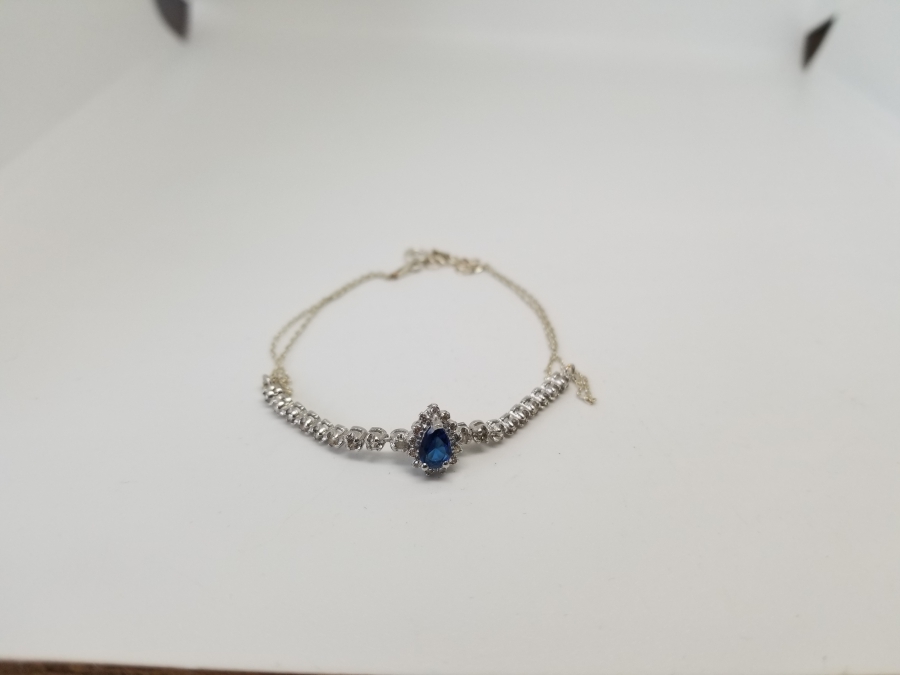 SAFİR VE PIRLANTA TAŞLI ÖZEL YAPIM BİLEZİK - BİLEKLİK