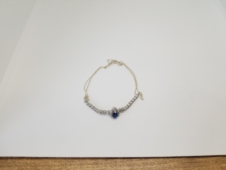 SAFİR VE PIRLANTA TAŞLI ÖZEL YAPIM BİLEZİK - BİLEKLİK
