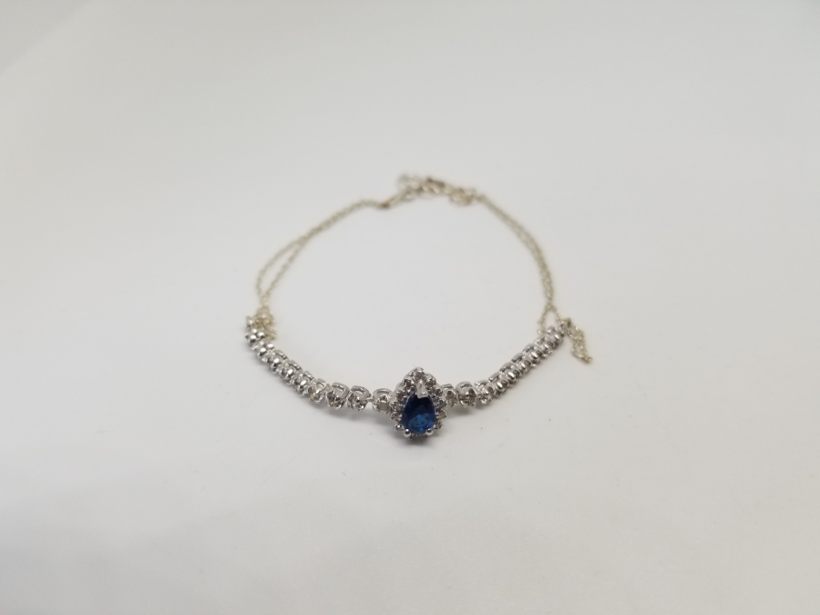 SAFİR VE PIRLANTA TAŞLI ÖZEL YAPIM BİLEZİK - BİLEKLİK