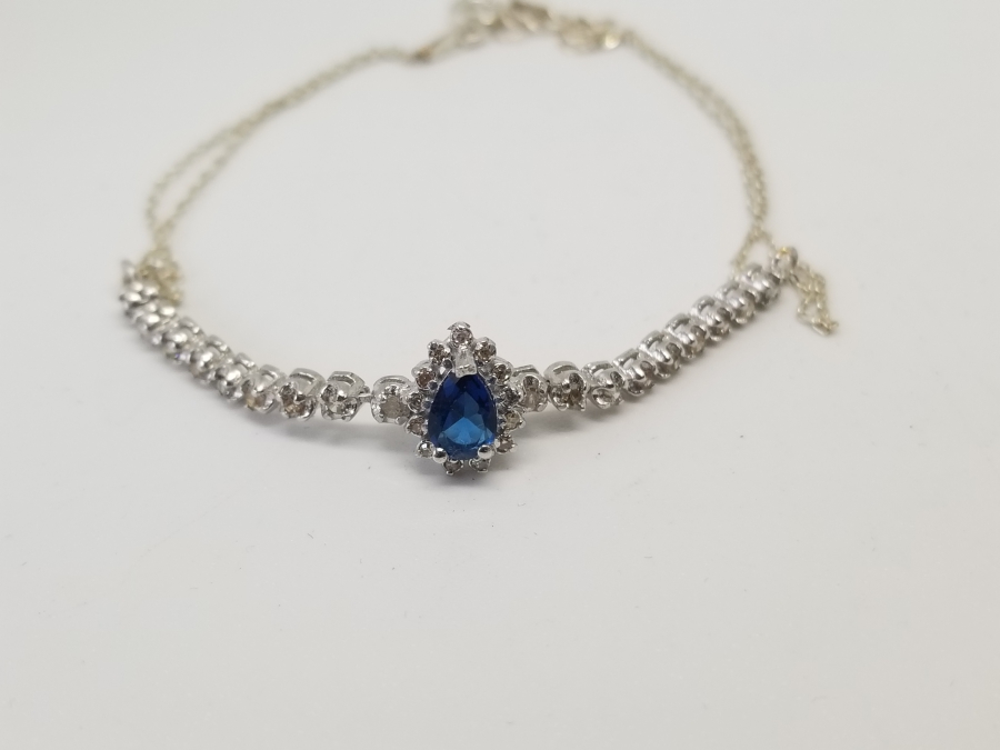 SAFİR VE PIRLANTA TAŞLI ÖZEL YAPIM BİLEZİK - BİLEKLİK