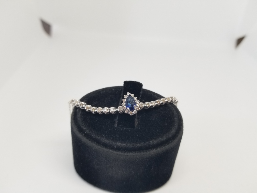 SAFİR VE PIRLANTA TAŞLI ÖZEL YAPIM BİLEZİK - BİLEKLİK