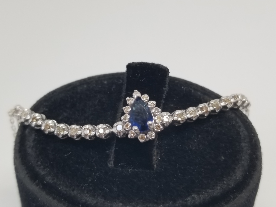 SAFİR VE PIRLANTA TAŞLI ÖZEL YAPIM BİLEZİK - BİLEKLİK