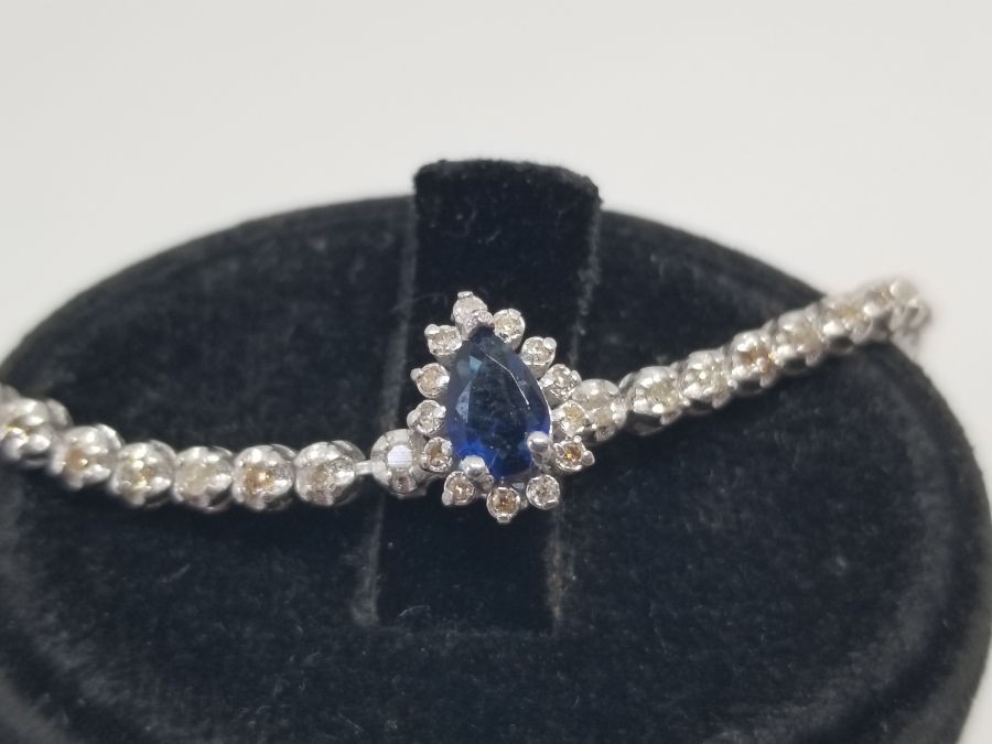 SAFİR VE PIRLANTA TAŞLI ÖZEL YAPIM BİLEZİK - BİLEKLİK