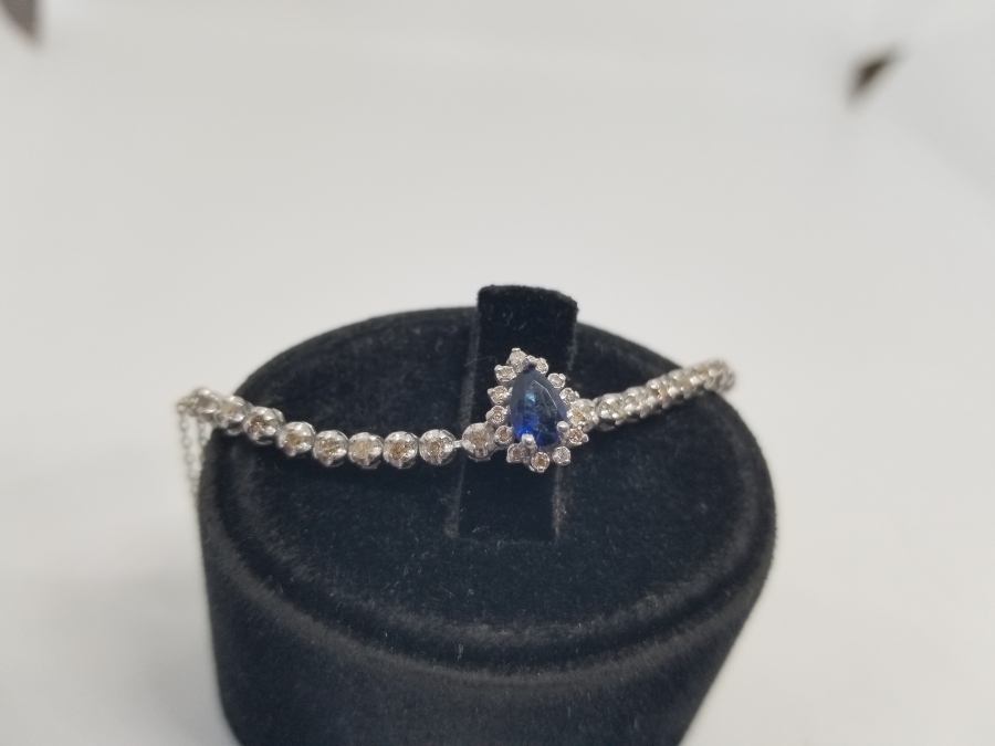 SAFİR VE PIRLANTA TAŞLI ÖZEL YAPIM BİLEZİK - BİLEKLİK