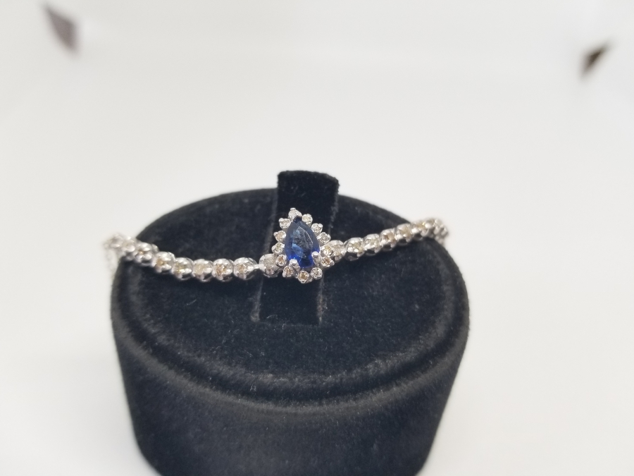 SAFİR VE PIRLANTA TAŞLI ÖZEL YAPIM BİLEZİK - BİLEKLİK