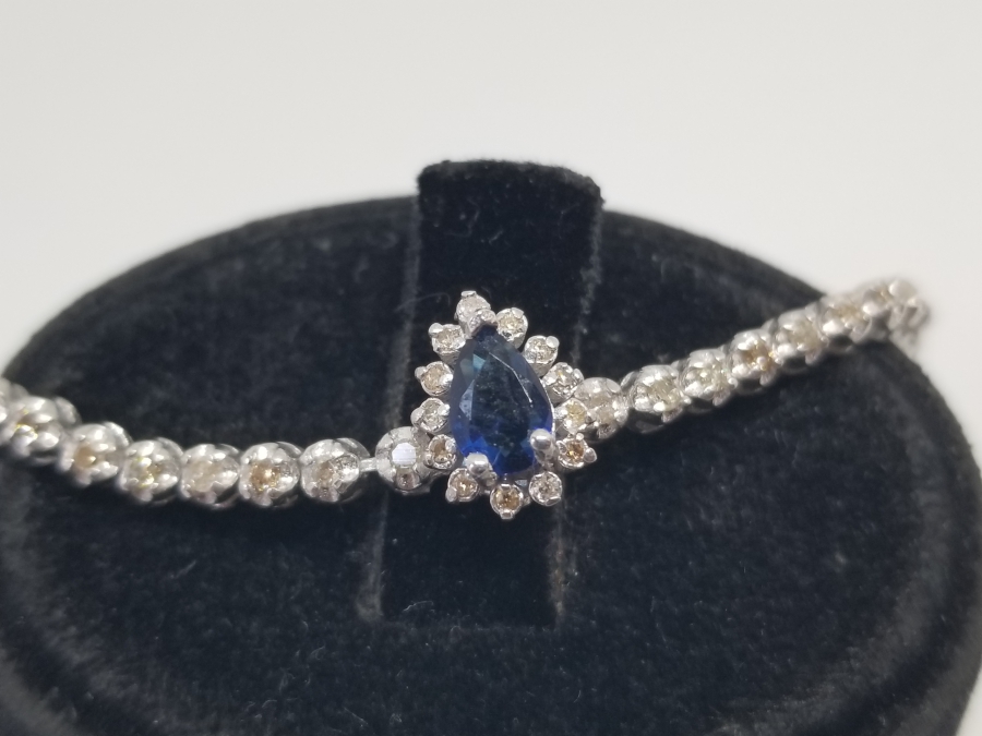 SAFİR VE PIRLANTA TAŞLI ÖZEL YAPIM BİLEZİK - BİLEKLİK