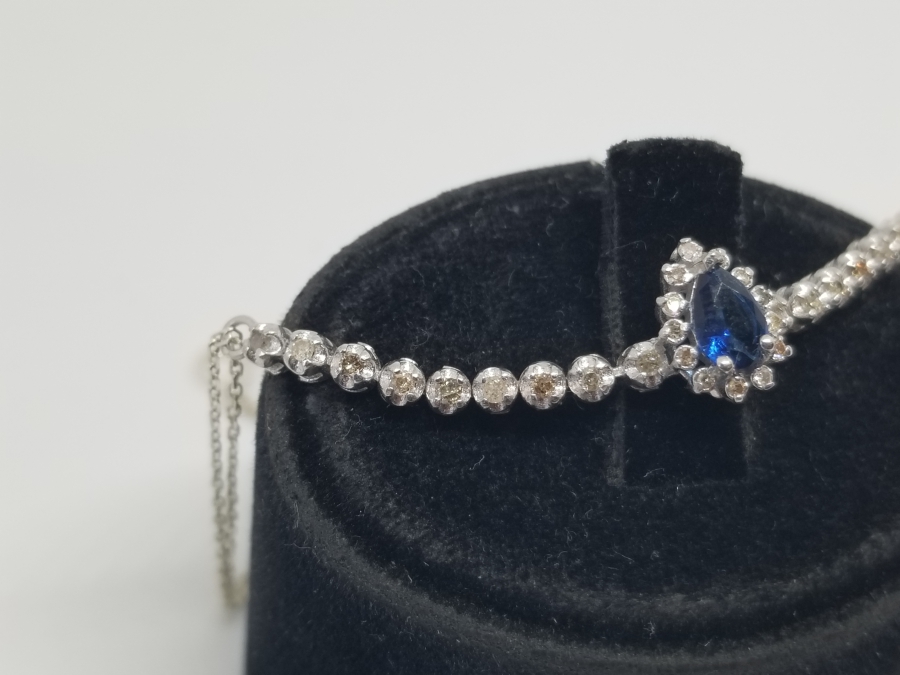 SAFİR VE PIRLANTA TAŞLI ÖZEL YAPIM BİLEZİK - BİLEKLİK