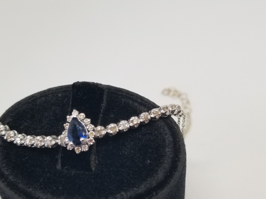 SAFİR VE PIRLANTA TAŞLI ÖZEL YAPIM BİLEZİK - BİLEKLİK