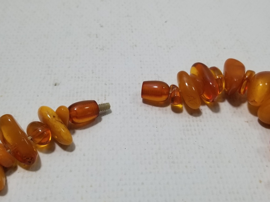 KAYA VE DAMLA KEHRİBAR TANELİ ÖZEL YAPIM ANTİKA GERDANLIK