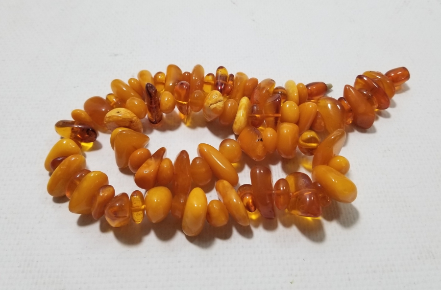 KAYA VE DAMLA KEHRİBAR TANELİ ÖZEL YAPIM ANTİKA GERDANLIK