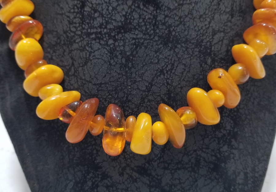 KAYA VE DAMLA KEHRİBAR TANELİ ÖZEL YAPIM ANTİKA GERDANLIK