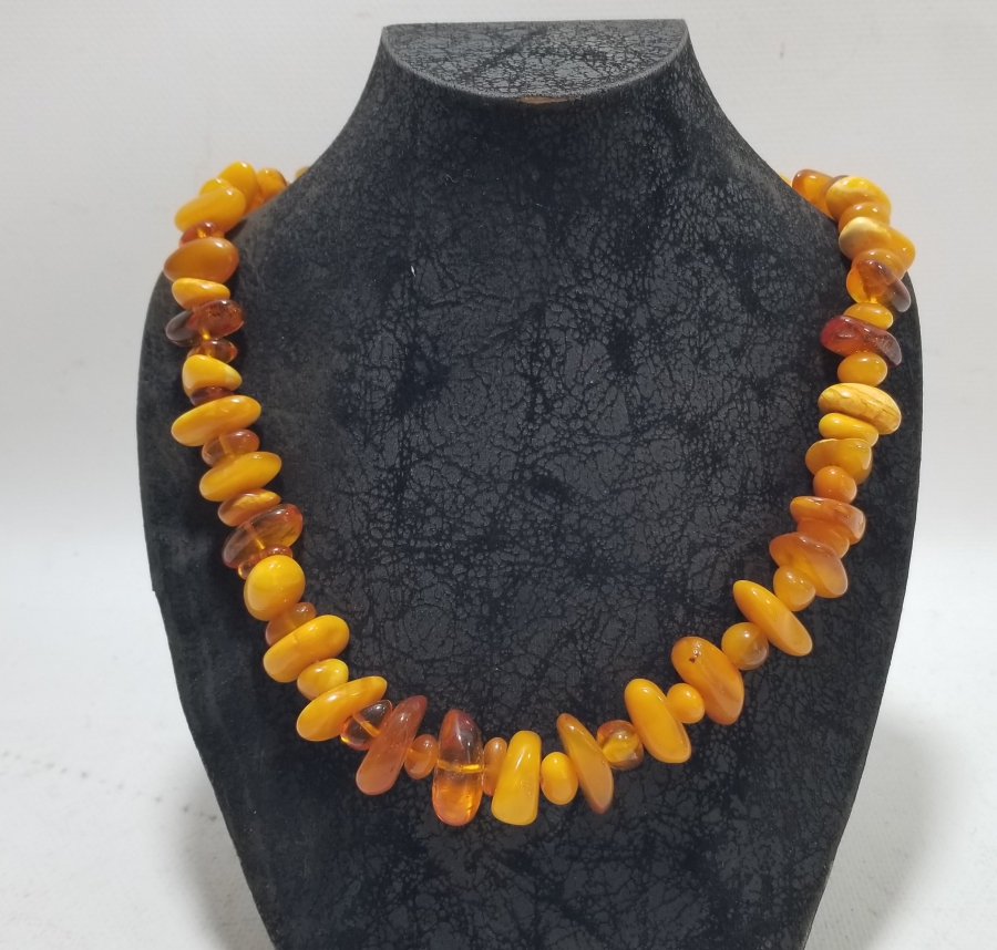 KAYA VE DAMLA KEHRİBAR TANELİ ÖZEL YAPIM ANTİKA GERDANLIK