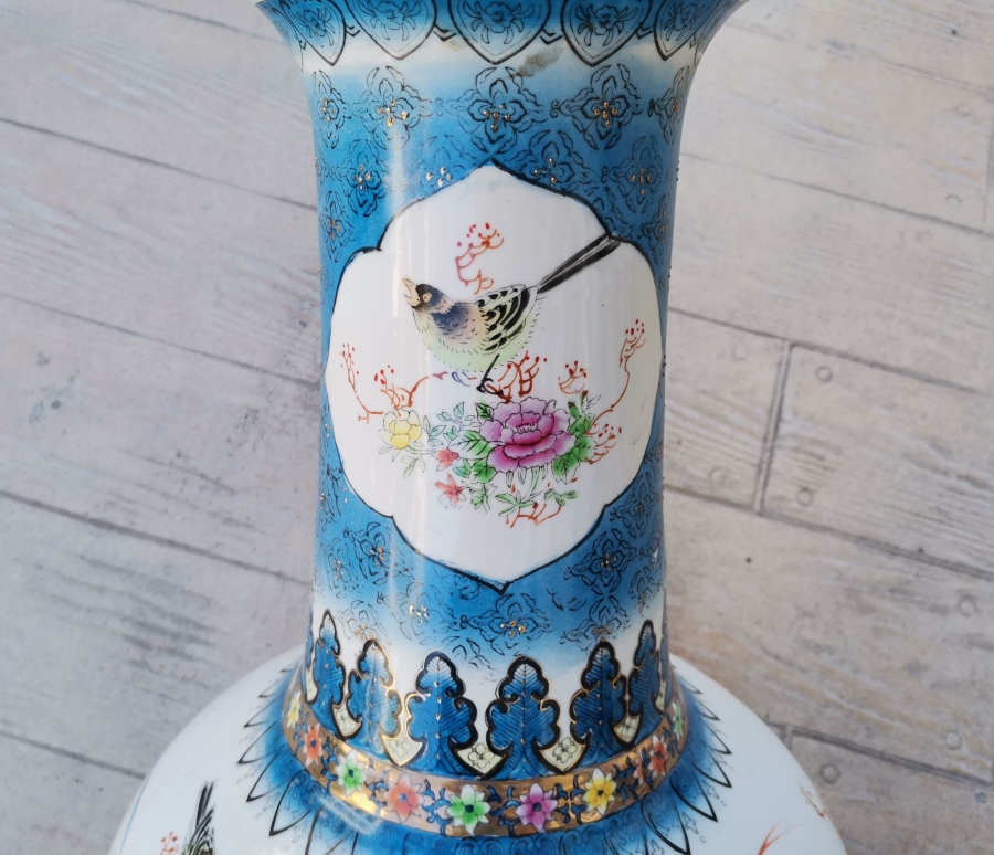 EL BOYAMA BÜYÜK BOY ANTİKA PORSELEN VAZO