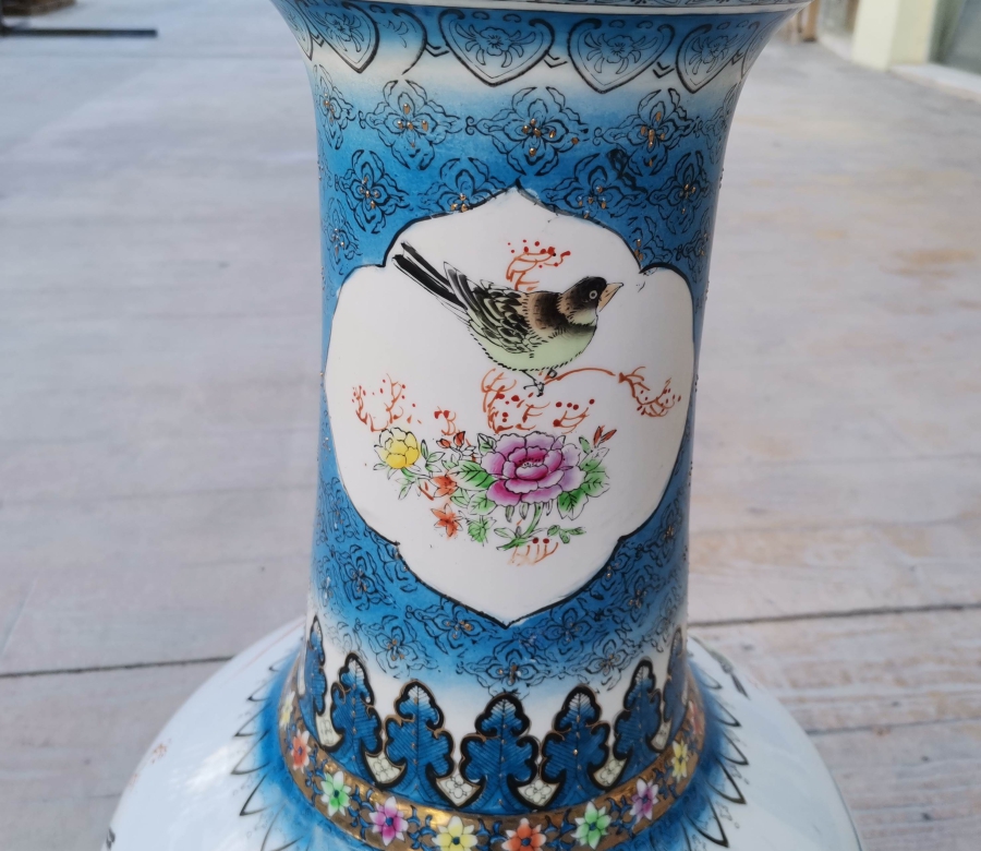 EL BOYAMA BÜYÜK BOY ANTİKA PORSELEN VAZO