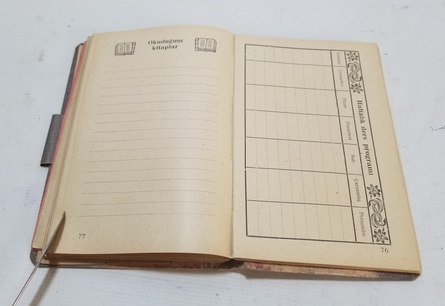 1928 TARİHLİ OSMANLICA VE LATİN HARFLERİYLE YAZILMIŞ ATATÜRK VE İSMET İNÖNÜ GÖRSELLİ CEP MUHTIRASI